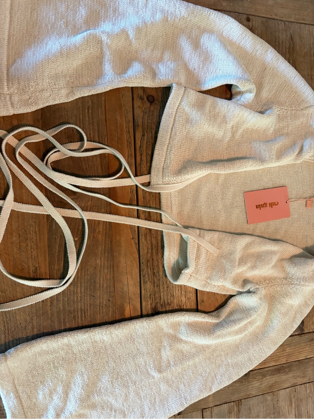 cult gaia heather cotton-blend cropped wrap off-white (new with tags!)